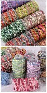 Colorful gradient braided cord DIY craft string multi-color thread for handmade necklaces