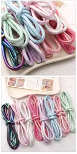 6mm PU two-color braided leather cord for DIY handmade bracelets, keychains, and jewelry accessories.