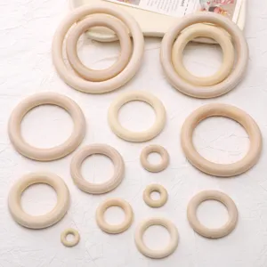 Anneaux en Bois Naturel Cercles en Bois Ronds Non Finis Entretoises Géométriques Pour Bricolage Artisanal Création de Bijoux Projets Macramé