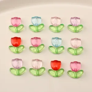 Acrylic tulip beads for DIY jewelry making handmade bracelets earrings necklace pendants crafts