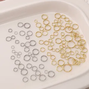 Stainless steel jump rings 4-10mm assorted sizes gold and silver DIY jewelry making findings.