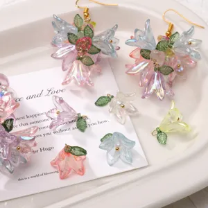 Ciondolo fiore di giglio in acrilico perla fai da te gioielli fatti a mano accessori orecchini