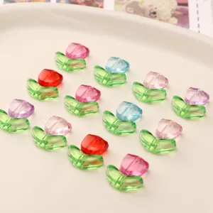 Colorful acrylic tulip beads DIY bracelet necklace pendant jewelry making accessories craft supplies
