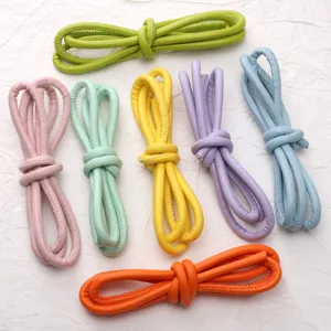 6mm PU braided leather rope colorful cords for DIY bracelet keychain jewelry making supplies