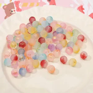 8mm Glas Farbverlauf Goldpunkte Perlen DIY Handgemachte Schmuck Zubehör Teile