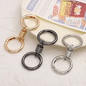 Portachiavi Minimalista in Metallo con Doppio Anello a Molla Ciondolo Borsa fai da te Accessori per Catena Chiavi in Lega Resistente Per Uomo Donna