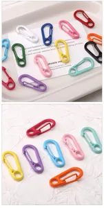Crochets à ressort en métal coloré, mini boucles pour porte-clés DIY, sacs et fabrication de bijoux.