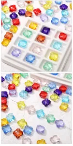Colorful 13mm four leaf clover crystal glass loose beads DIY bracelet jewelry making accessories