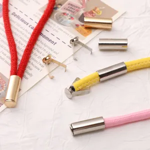 Metal drawstring cord ends and colorful ropes set for hoodies, sweatpants, and apparel DIY projects.