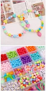 Kit de fabrication de bijoux DIY perles de lettres en acrylique coloré ensemble.