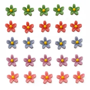 7mm colorful small resin flower flatback cabochons for DIY phone case jewelry accessories main view.