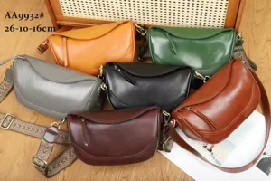 Bolso bandolera de cuero genuino vintage cruzado bolsa de almohada elegante moda