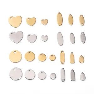 Stainless steel blank charms pendants DIY jewelry making earrings bracelet necklace accessories