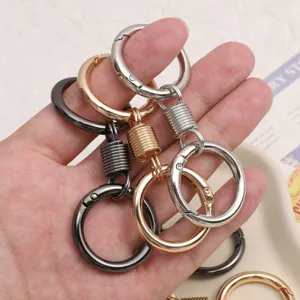 Portachiavi con molla in metallo doppio anello chiusura multicolore accessorio borsa DIY