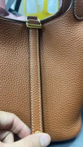 Bruine lederen shopper handtas van rundleer klassieke handgemaakte stijl voor dame