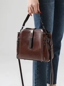 Echtleder Damen Handtasche Retro Umhaengetasche Vintage Schultertasche fuer elegante Mode