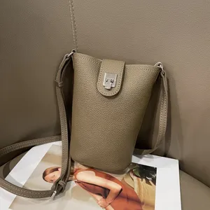 Genuine leather mobile phone crossbody bag fashion small shoulder bag for women daily use