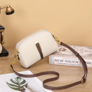 Borsa a tracolla casual a conchiglia in pelle da donna, elegante design minimalista monospalla.