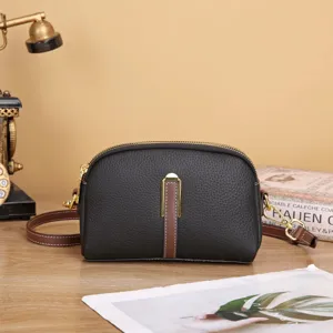 Borsa a tracolla a conchiglia in pelle da donna casual moda semplice borsa dettaglio vista