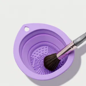 Opvouwbare siliconen make-up kwast reinigingskom voor efficiente cosmetische hulpmiddelen