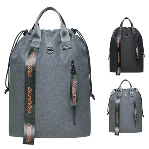 Sac à dos cordon en polyester décontracté pour sport extérieur, cartable élégant.