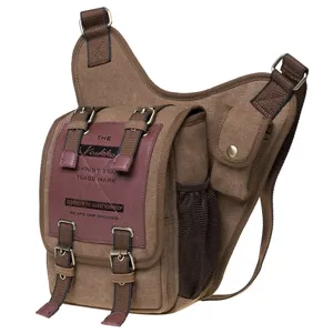 Retro canvas chest bag for men casual vintage shoulder crossbody tactical pack main view
