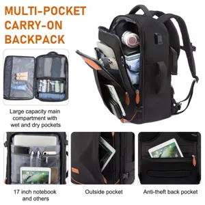 Großer multifunktionaler Business Reise Rucksack mit wasserdichtem Gewebe und Laptopfach.