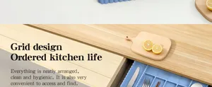 Silicone cutlery drawer organizer kitchen storage tray multi functional divider box