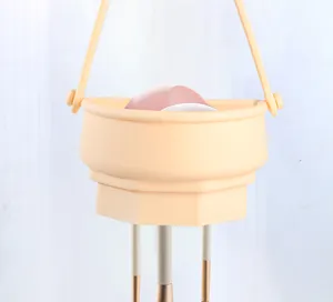 Silicone makeup brush cleaner detail, hanging collapsible washing bowl for beauty sponges and tools.