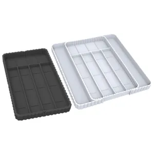 Expandable cutlery drawer organizer kitchen silverware storage tray multi-compartment insert box