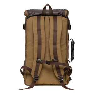 Retro canvas backpack for men and women, casual travel daypack with durable shoulder straps.