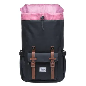 Casual canvas backpack for men and women, vintage school bookbag with dual straps