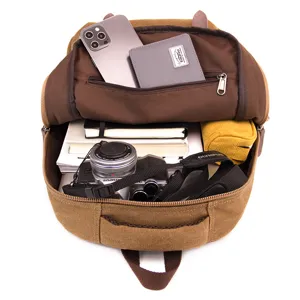 Canvas backpack multi-functional student school bag daily casual travel computer backpack for men