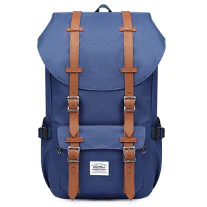 Large capacity canvas backpack for outdoor travel school vintage casual design daily school bag