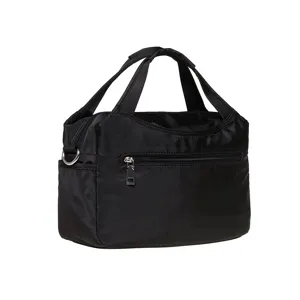 Black nylon casual women shoulder crossbody bag daily commuter large capacity tote handbag