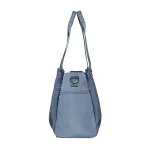 Stylish blue nylon women shoulder bag for daily casual use, portable casual tote handbag.