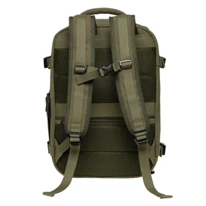 Large capacity canvas backpack for business and casual travel, durable student bookbag.