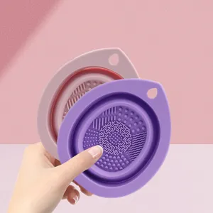 Siliconen opvouwbare make-up kwast reinigingskom cosmetisch hulpmiddel voor beauty sponzen.
