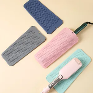 Tappetino Resistente al Calore in Silicone per Piastra per Capelli Custodia Antiscottatura Supporto per Arricciacapelli Tappetino di Conservazione per Strumenti per Capelli