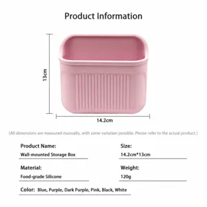 Silikon Wand Aufbewahrungsbox für Badezimmer, selbstklebendes stanzfreies Organizer Regal.