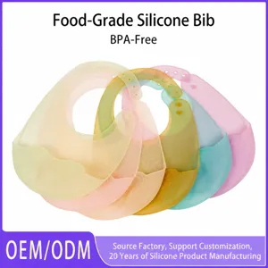 Infant Waterproof Silicone Bib Soft Newborn Feeding Saliva Towel Portable Baby Food Catcher Toddler Cartoon Bibs