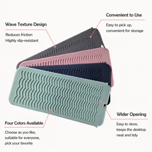 Tappetino resistente al calore in silicone per piastra e borsa porta ferro arricciacapelli.