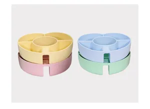 Silicone snack tray with divided compartments perfectly designed for tumbler cup accessories.