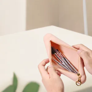 Silicone makeup brush pouch portable travel cosmetic bag zipper organizer for daily use.
