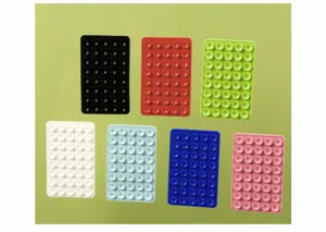 Double sided silicone suction cup phone pad anti slip mat 40 cups multi color set