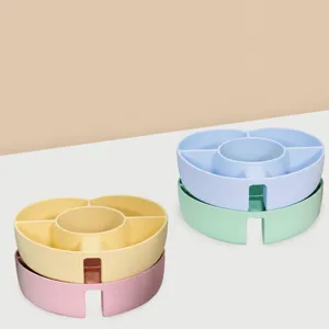 Silicone snack tray for 40oz tumbler, multi-compartment stackable cup accessory.