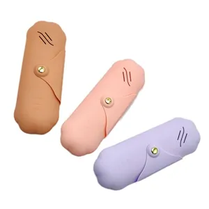 New silicone makeup brush bag aesthetic travel portable cosmetic tool storage organizer case