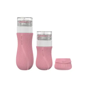 Kit de bouteilles de voyage en silicone rose flacons distributeurs conteneurs portables