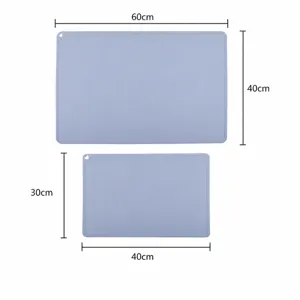 Set de table enfant en silicone de qualité alimentaire résistant à la chaleur bleue 60x40cm