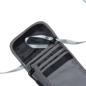 Outdoor draagbare reis paspoort houder mobiele telefoon tas kaart organizer grijs.